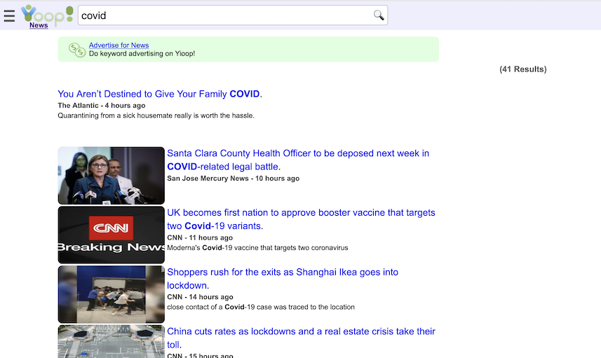 Example News Search Results