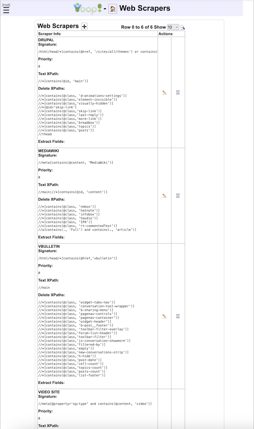 Web Scraper Form and List